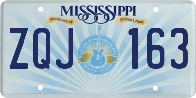 MS license plate ZQJ163