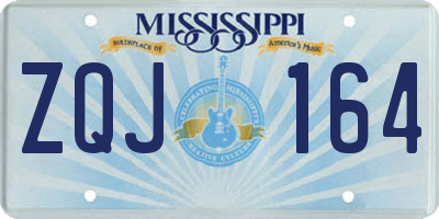 MS license plate ZQJ164
