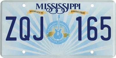 MS license plate ZQJ165