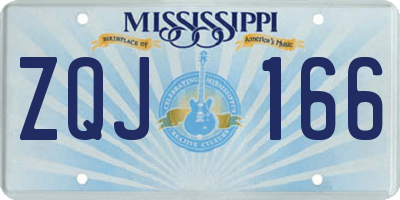 MS license plate ZQJ166