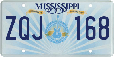 MS license plate ZQJ168