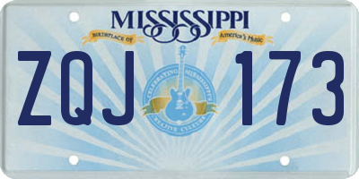 MS license plate ZQJ173