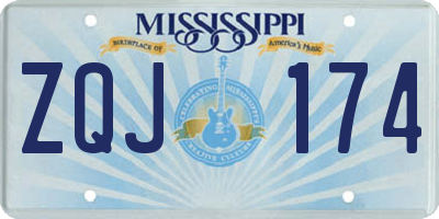 MS license plate ZQJ174
