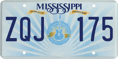 MS license plate ZQJ175
