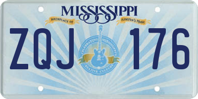 MS license plate ZQJ176