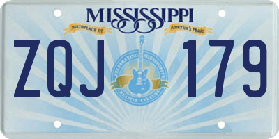 MS license plate ZQJ179