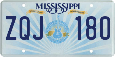 MS license plate ZQJ180