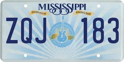 MS license plate ZQJ183