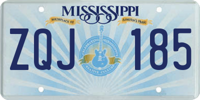 MS license plate ZQJ185