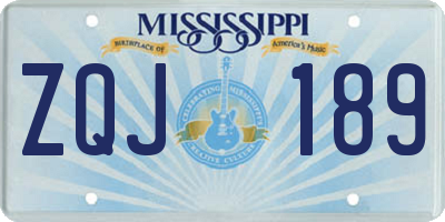 MS license plate ZQJ189