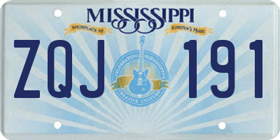 MS license plate ZQJ191