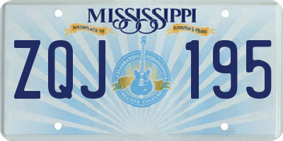 MS license plate ZQJ195