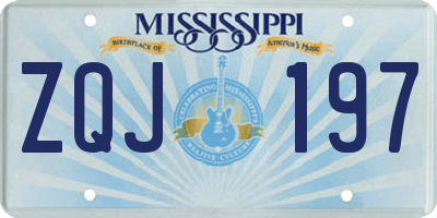 MS license plate ZQJ197