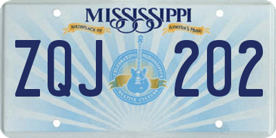 MS license plate ZQJ202