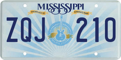 MS license plate ZQJ210