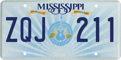 MS license plate ZQJ211