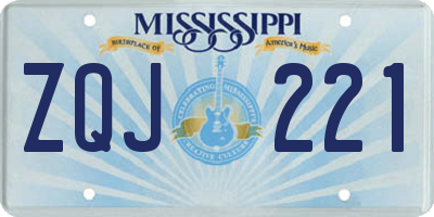 MS license plate ZQJ221