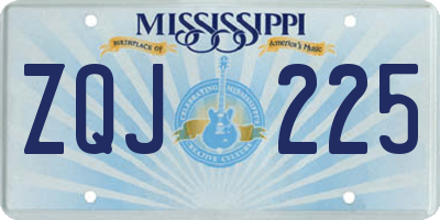 MS license plate ZQJ225