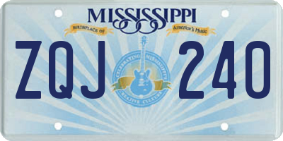 MS license plate ZQJ240