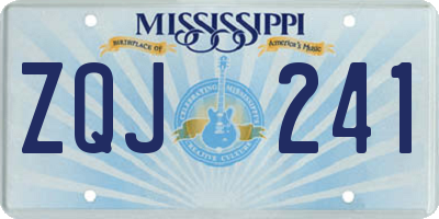 MS license plate ZQJ241