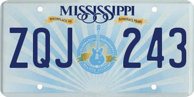 MS license plate ZQJ243