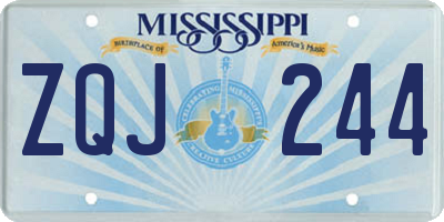 MS license plate ZQJ244