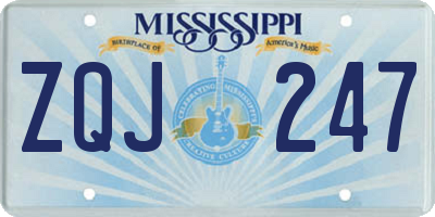 MS license plate ZQJ247