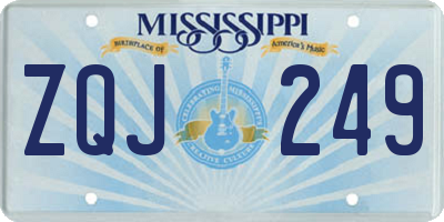 MS license plate ZQJ249