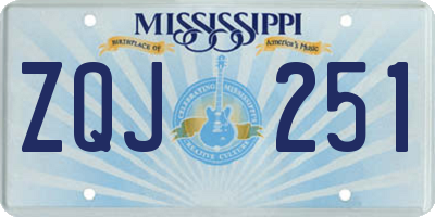 MS license plate ZQJ251