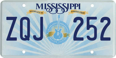 MS license plate ZQJ252