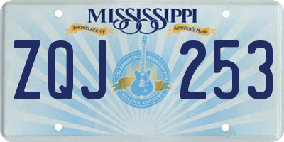 MS license plate ZQJ253