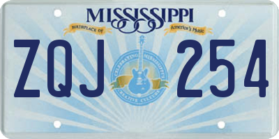 MS license plate ZQJ254