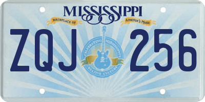 MS license plate ZQJ256