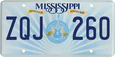 MS license plate ZQJ260
