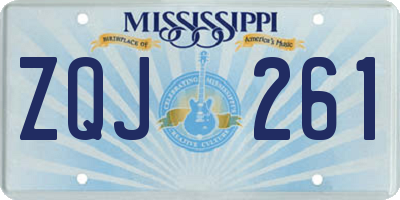 MS license plate ZQJ261