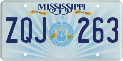 MS license plate ZQJ263