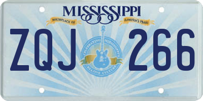 MS license plate ZQJ266