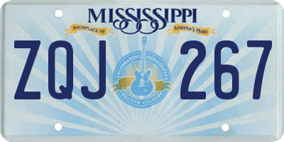 MS license plate ZQJ267