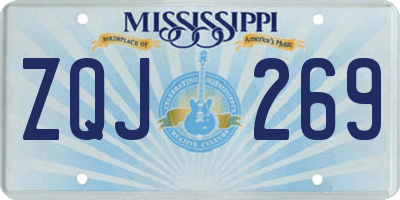 MS license plate ZQJ269