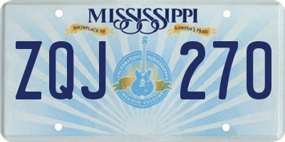 MS license plate ZQJ270