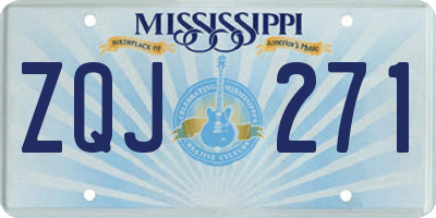 MS license plate ZQJ271