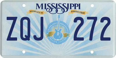 MS license plate ZQJ272