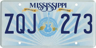 MS license plate ZQJ273