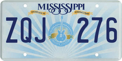 MS license plate ZQJ276