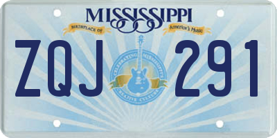 MS license plate ZQJ291