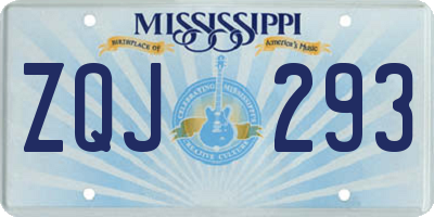 MS license plate ZQJ293