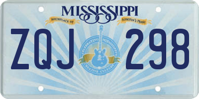 MS license plate ZQJ298