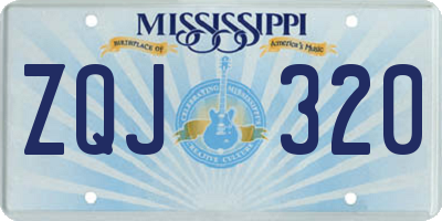 MS license plate ZQJ320