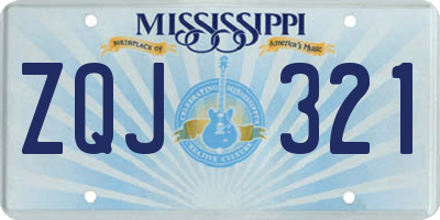 MS license plate ZQJ321