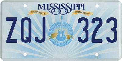 MS license plate ZQJ323
